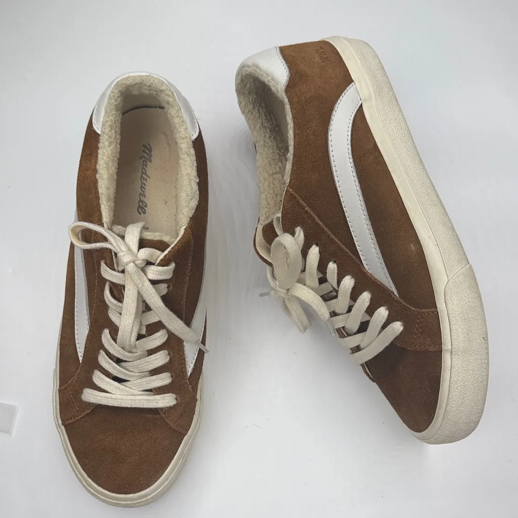 Madewell Sidewalk Low-Top Sneakers in Suede and Sherpa S-459 Sz 9.5 - Image 2
