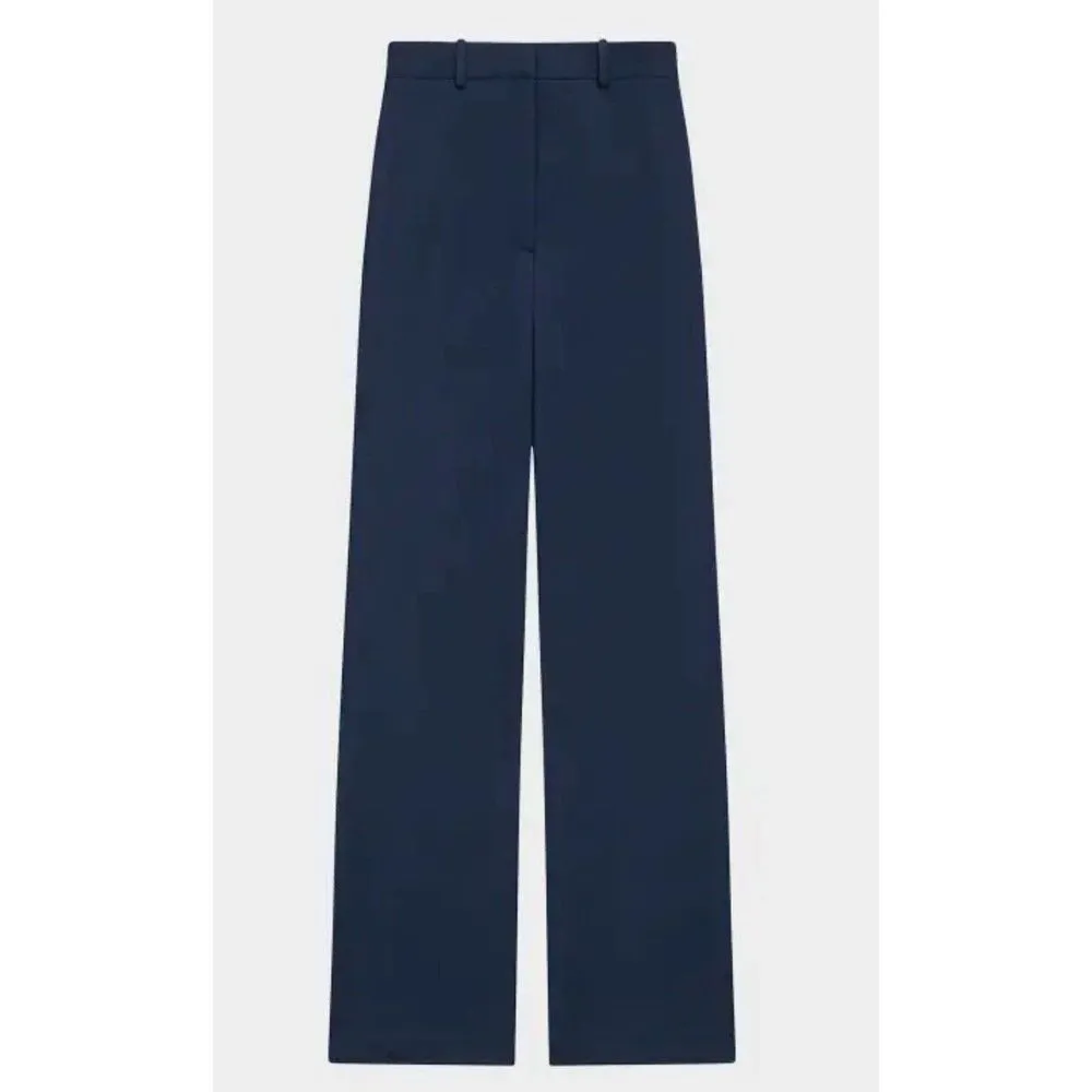 Kate Young x Splendid Wide Straight Leg Pants Navy Size 8 Wool Blend Career City - Image 2