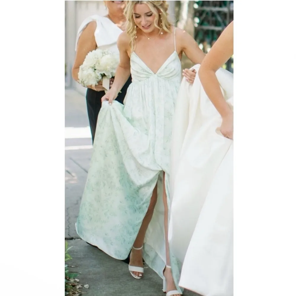 NEW Sachin & Babi Jessica Floral Gown Dress Jade Rose Watercolor - Image 2