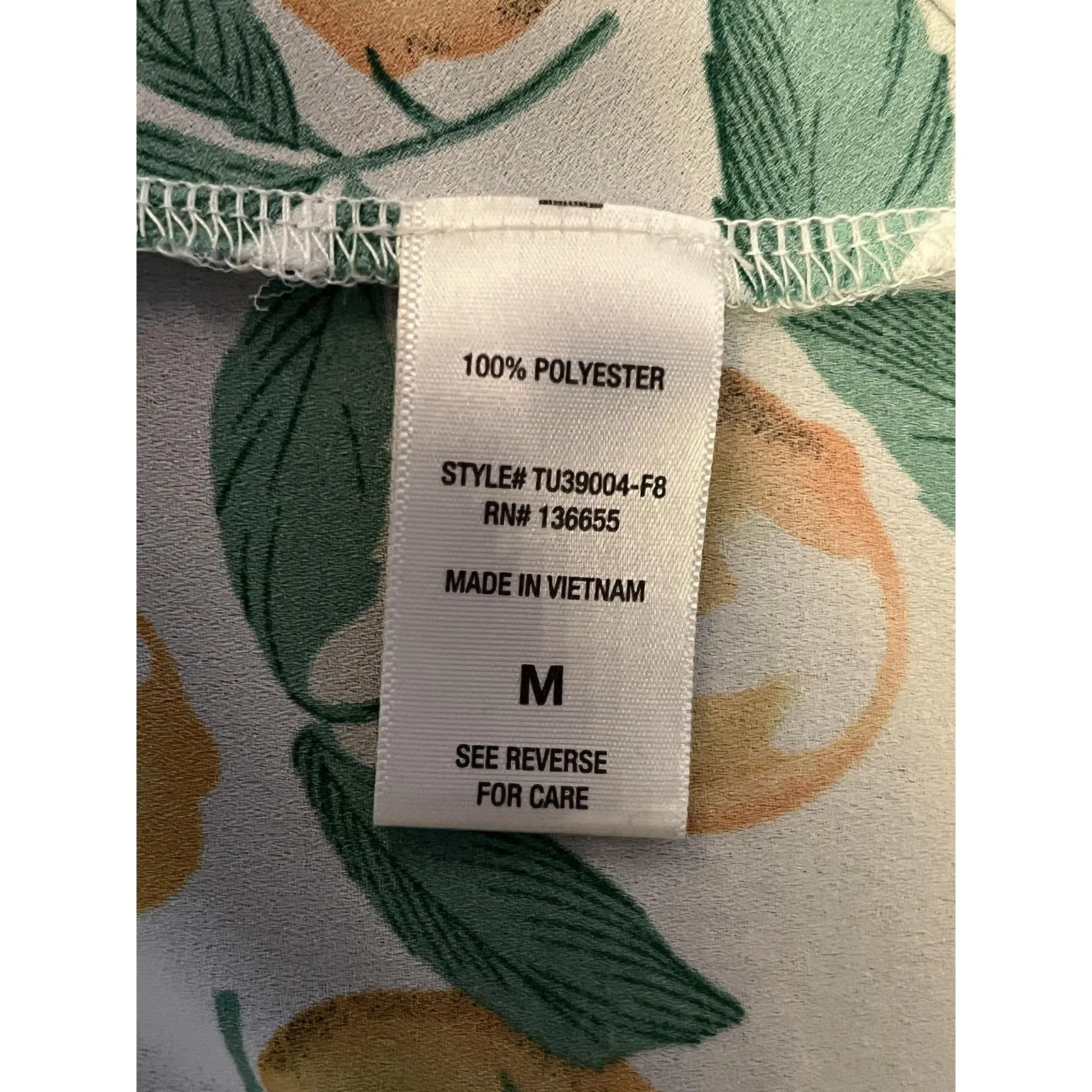 West Kei Shirt Womens Medium Lemon Print White V Neck Twist Front Blouse - Image 6