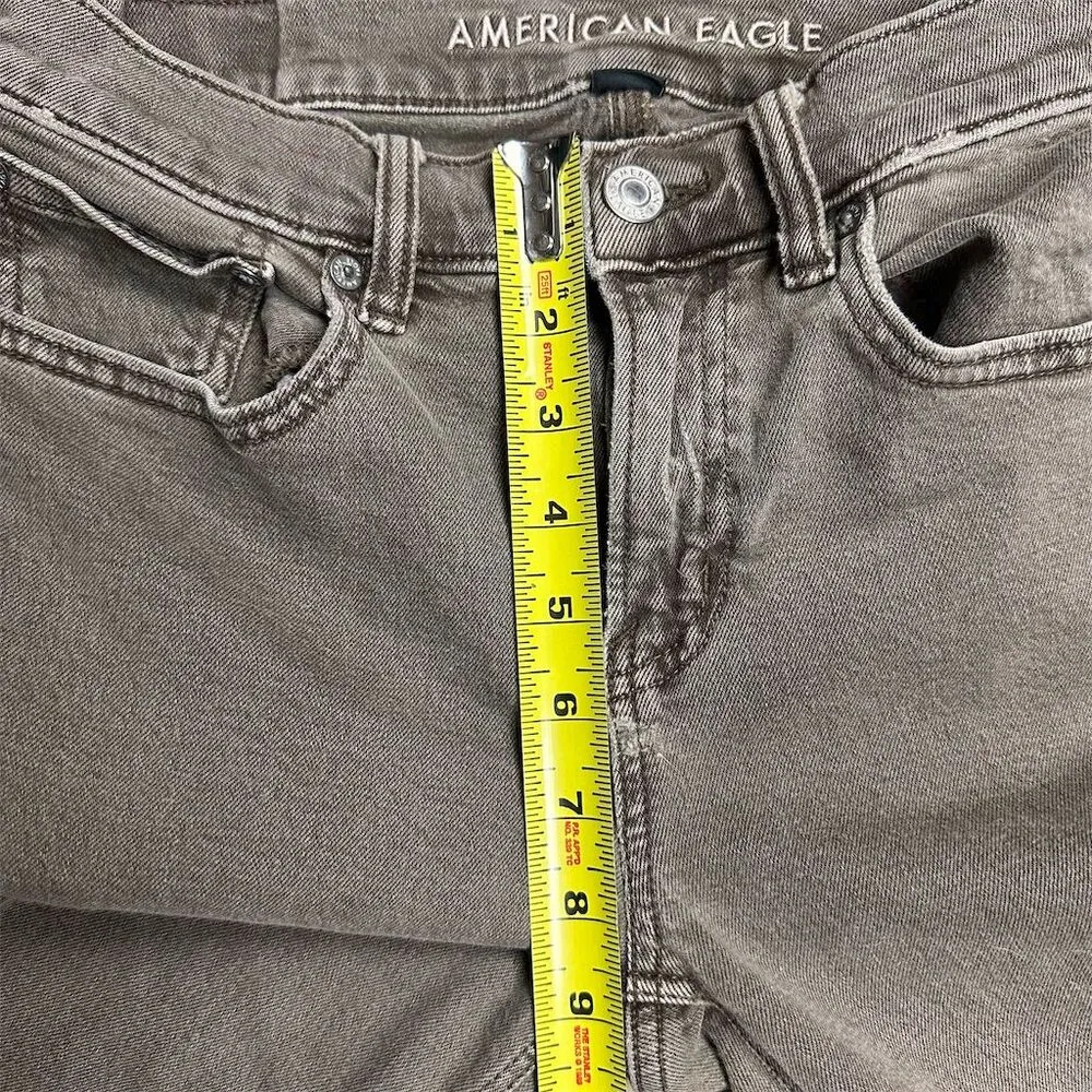 American Eagle Women's Brown Gray 90’s Straight Jeans Size 0 Short - Image 9