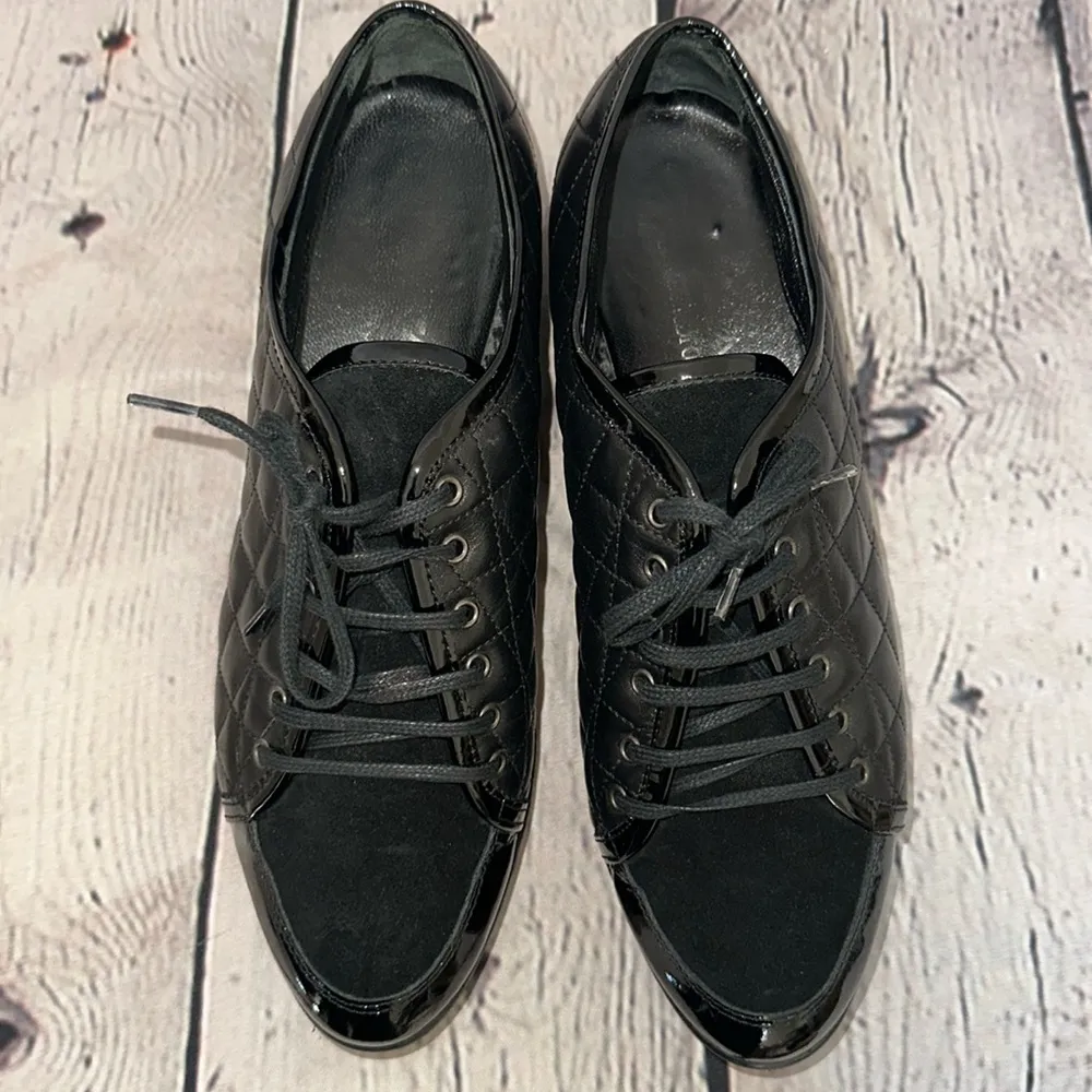 Aquatalia Women’s Quilted Leather Platform Oxford Sneakers - Image 3