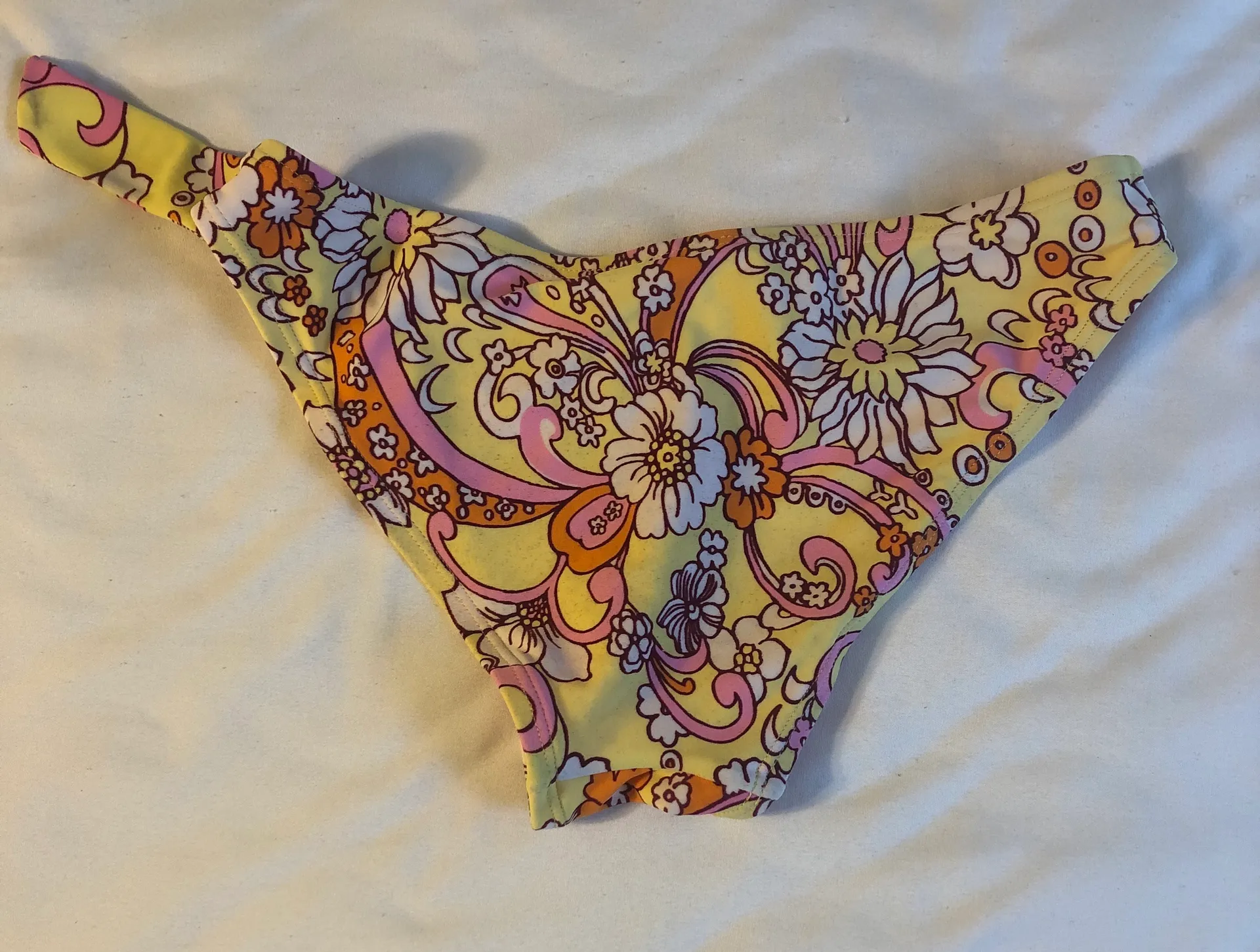 Yellow Floral Bikini Bottoms Size XS - Image 2