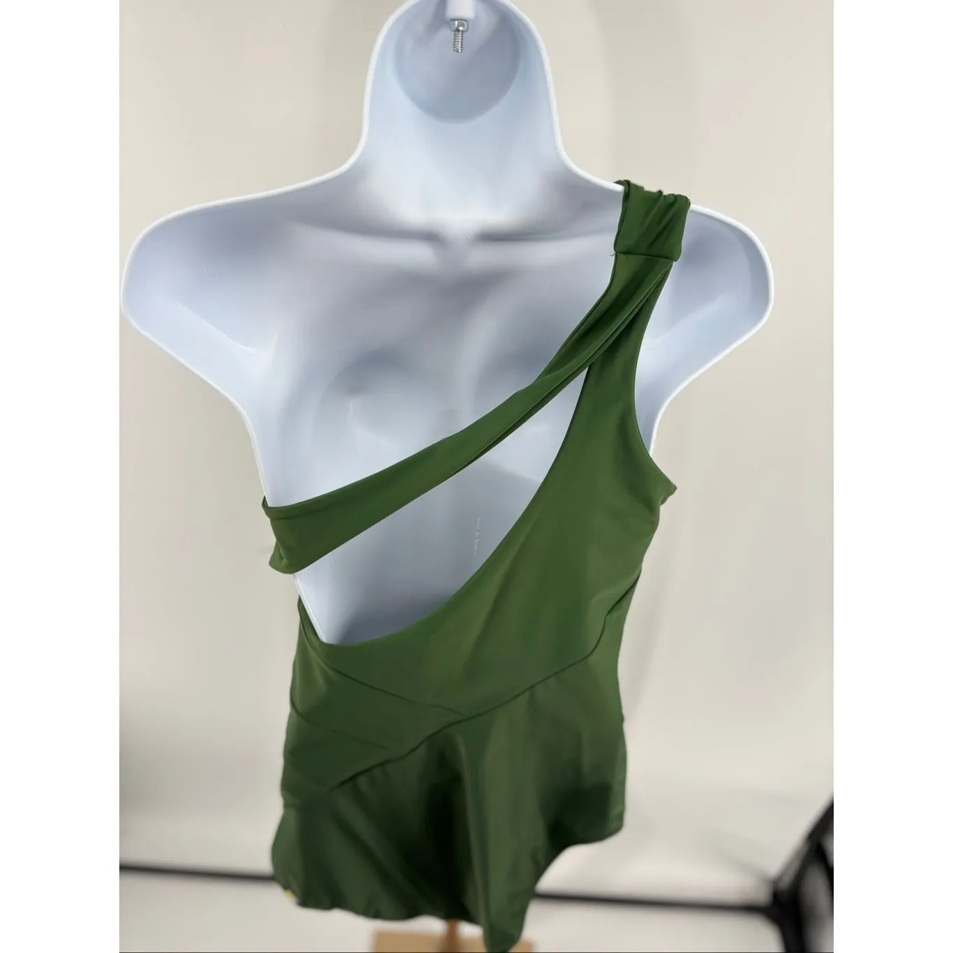 SUMMERSALT Olive Green The Sidestroke One Shoulder One Piece Swimsuit SIZE 14 - Image 11