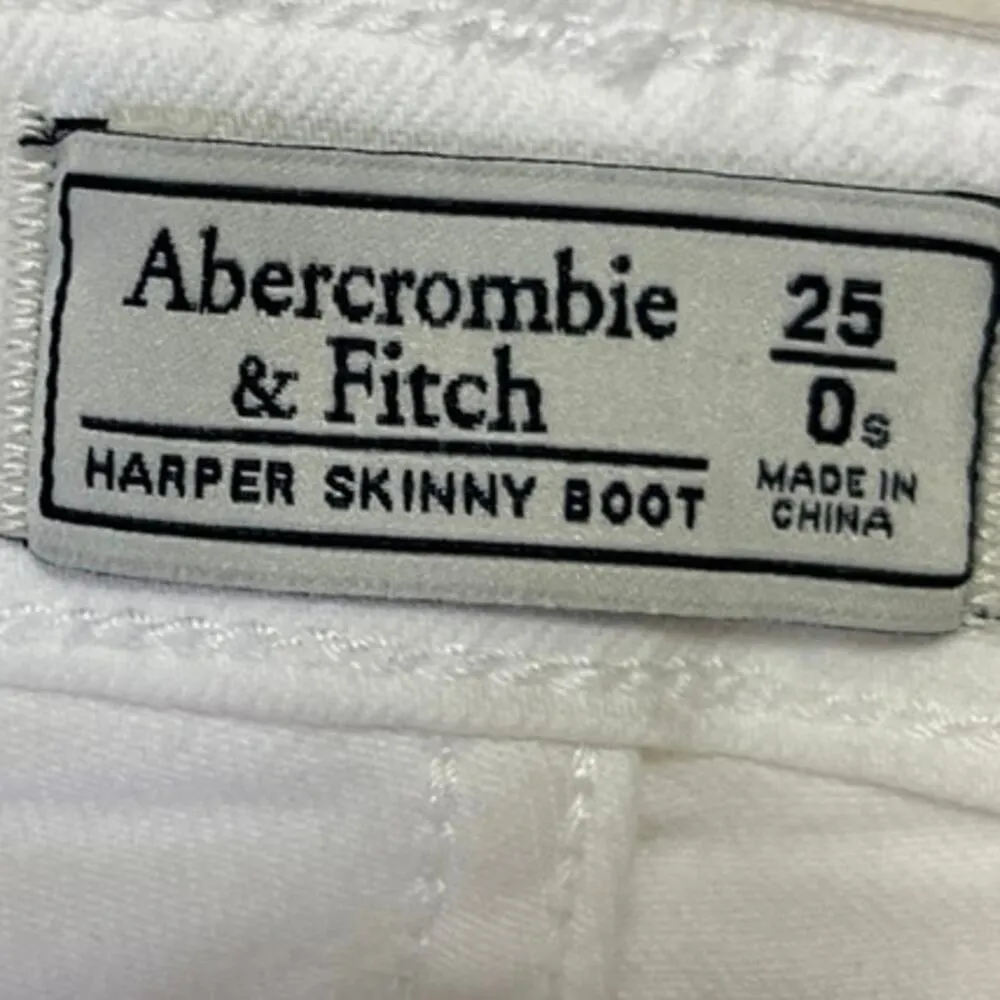 Abercrombie & Fitch Harper White Skinny Bootcut Flared Denim Jeans Pants Size 0 - Image 5