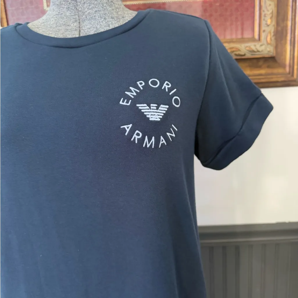 Emporio Armani Navy Blue Logo Sweatshirt Dress ~ Size XS 🧡🍄 - Image 3