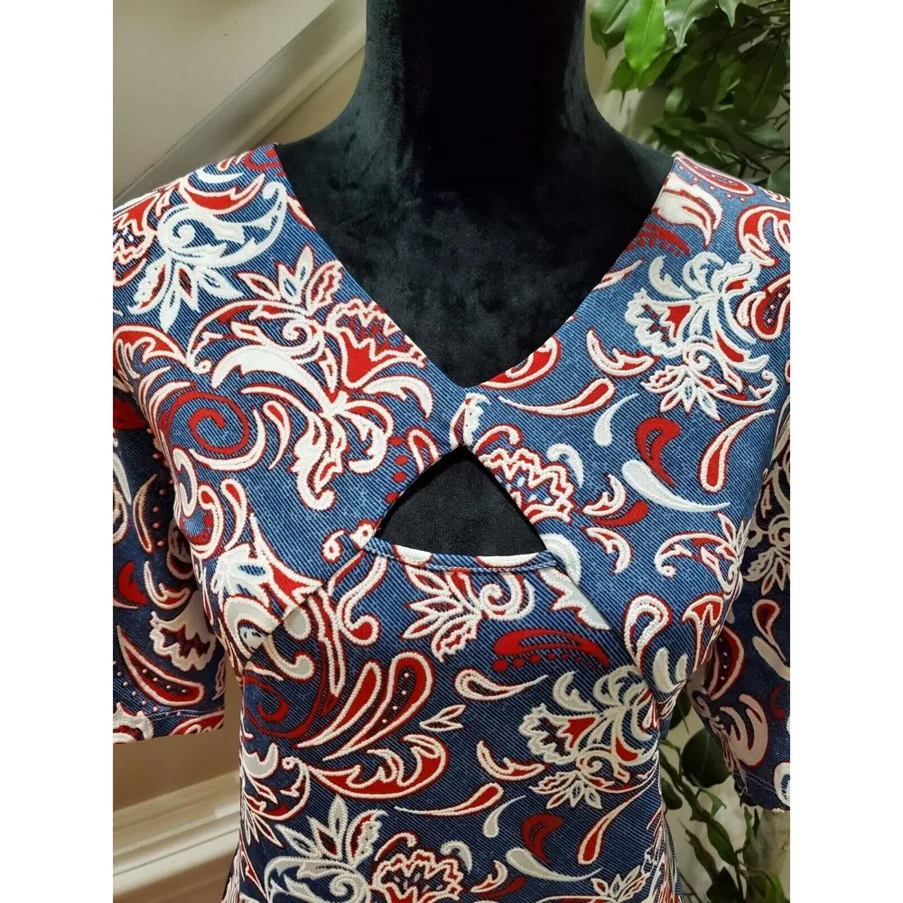 New Directions Women's Blue Polyester V - Image 5