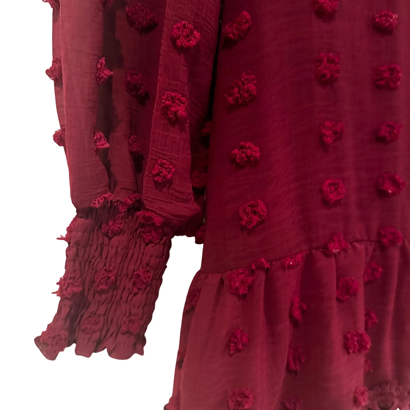 Lulus Lust Or Love Embroidered Lace Dress Womens XS Wine Red Party Coquette Girl - Image 9