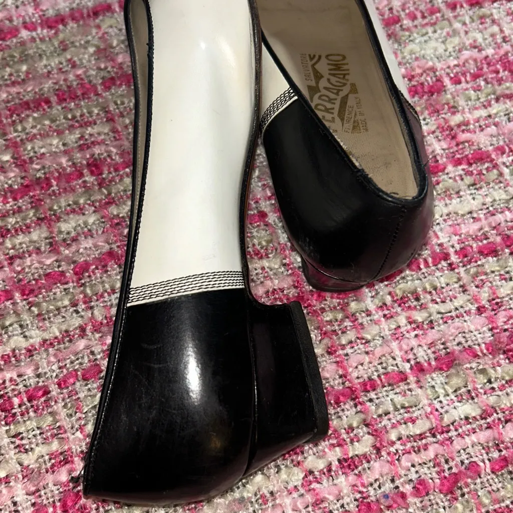 Ferragamo Size 8 Colorblock Heels - Image 8