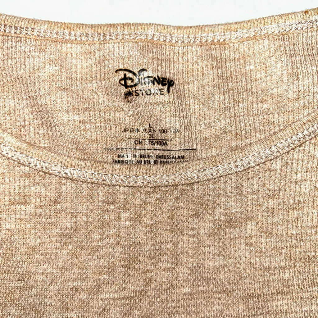 Women’s Disney Winnie The Pooh Waffle Knit Long Sleeve Size L Piglet - Image 2