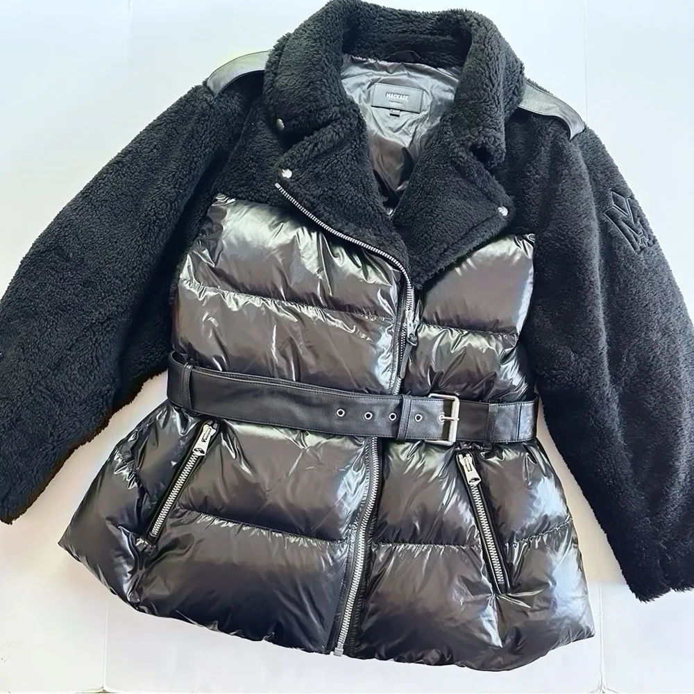 NEW Mackage Rune Moto Sherpa Down Puffer Jacket - Image 7