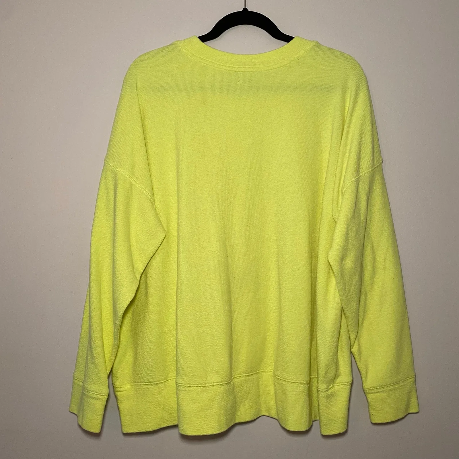Aerie Neon Green Loungewear Crewneck Pullover Sweatshirt Women's size Large - Image 5