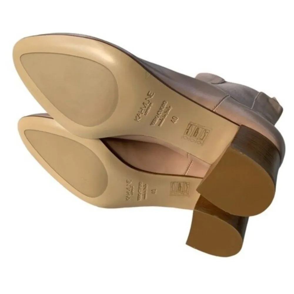 Kahmune Mila Leather Ankle Boot Bootie Light Pink Beige Size 40 NWT - Image 7