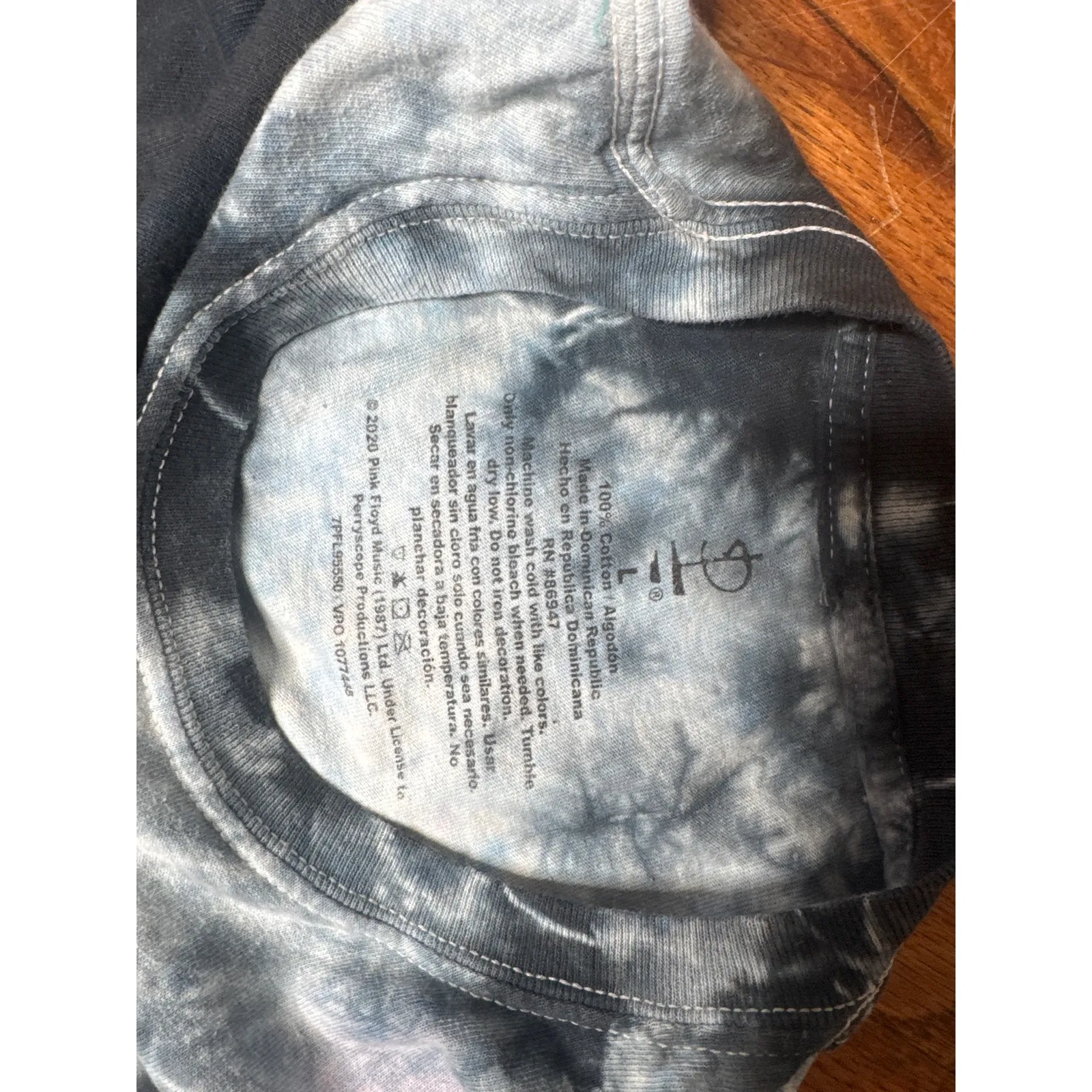 Pink Floyd Cropped Band Tee Women’s Large 100% Cotton Tie Dye Graphic Shirt - Image 5