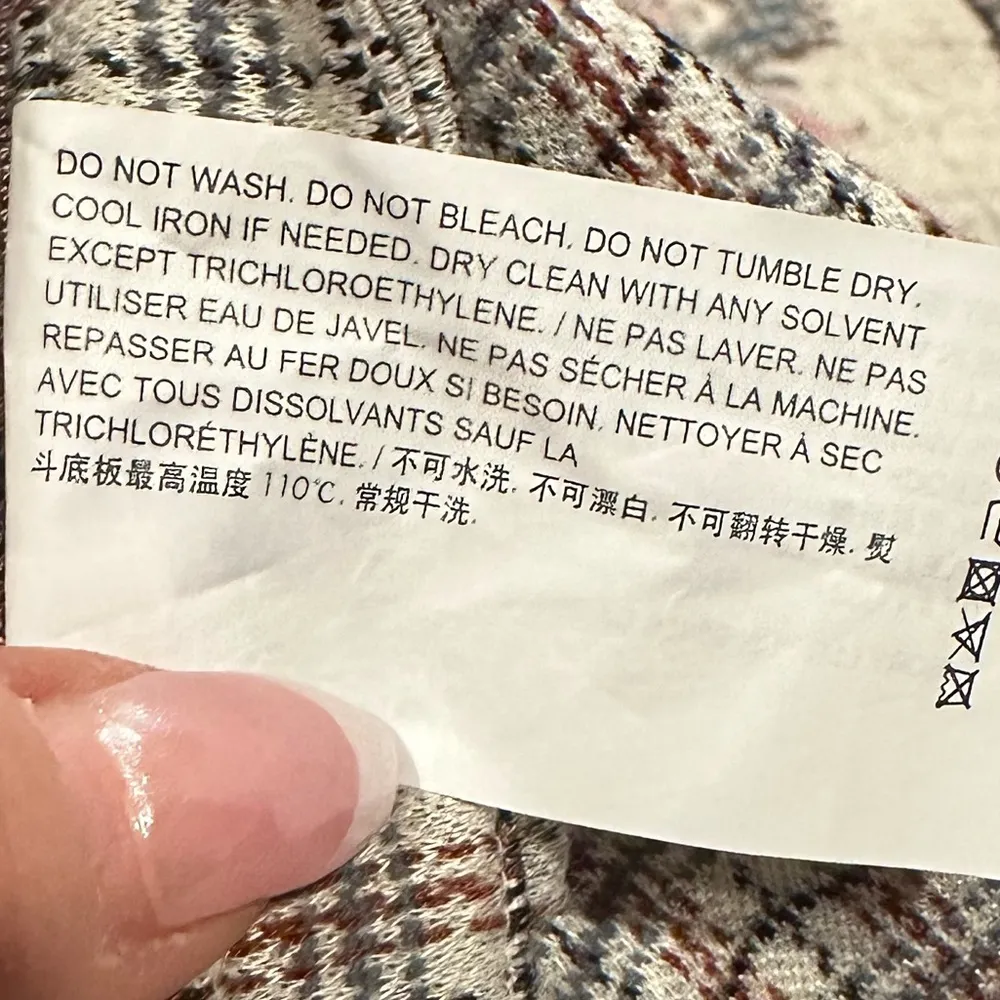 Theory Plaid Soft Trousers- Brown White Black Pants 6 - Image 7