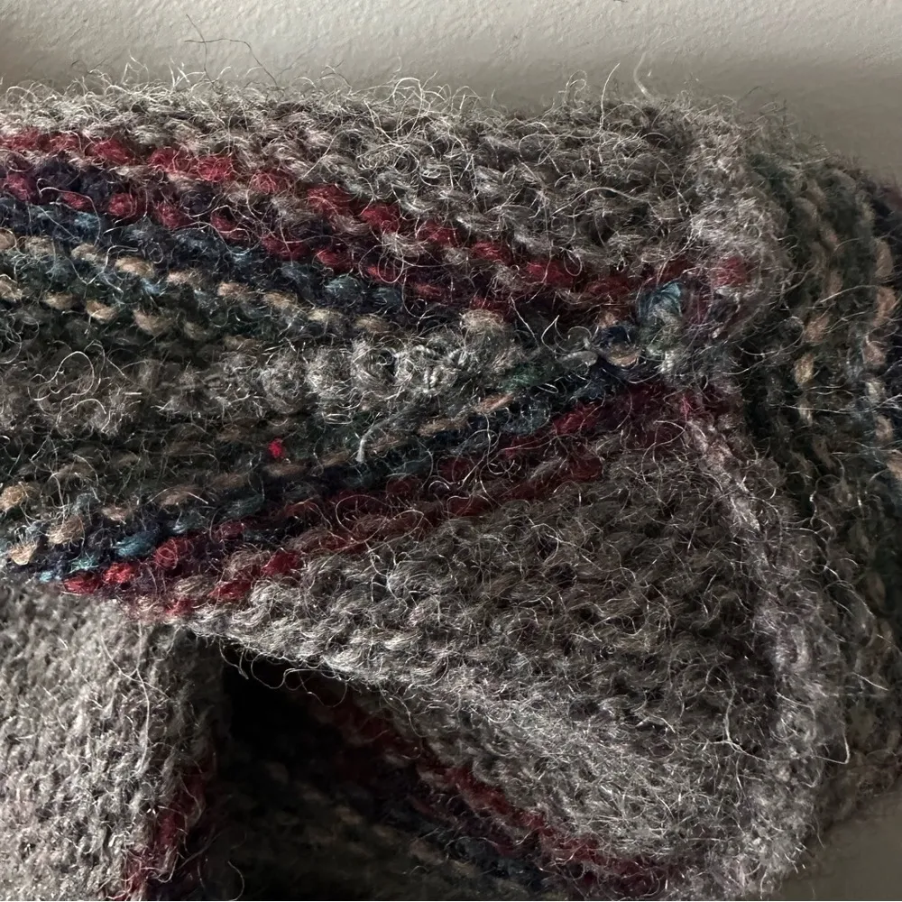 Maine Gear Vintage Sweater Crewneck Pullover USA Size S Fisherman Striped Wool? Gray - Image 12