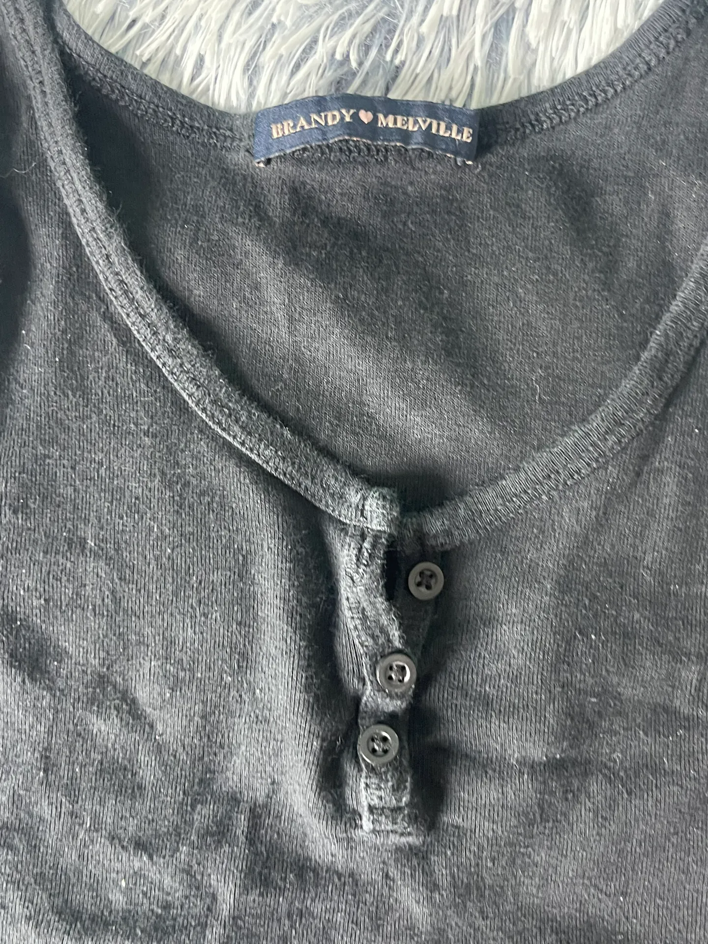 Button Brandy Melville Tank Top Black - Image 2