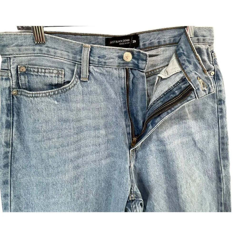 Just Black Denim Basic Mom Jeans Womens 29 Blue Light Wash High Rise Timeless - Image 3
