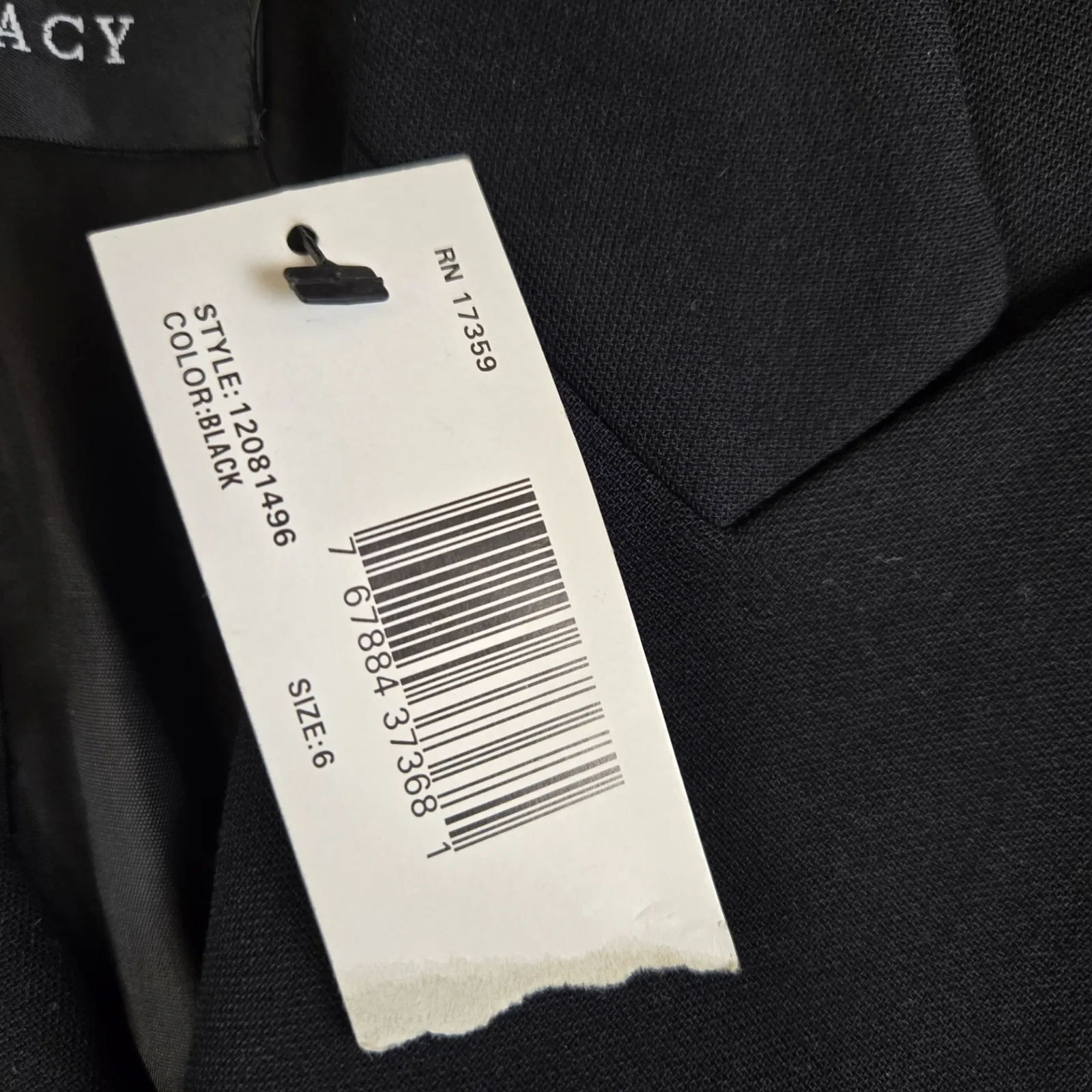 80s Vintage Black Double Breasted USA Made Deadstock Wool Blend Blazer Size 6 - Image 8