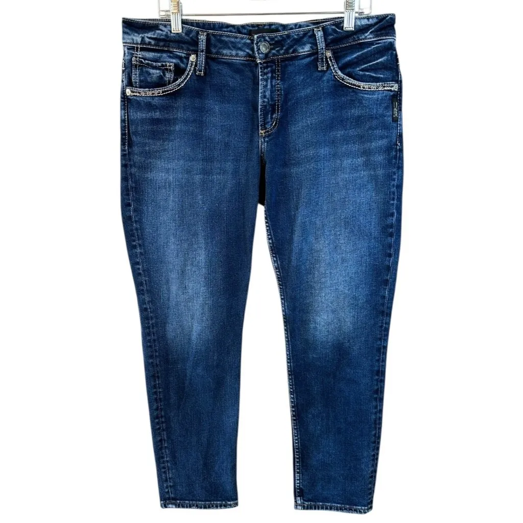 Silver Jeans Boyfriend Fit Ankle Size 30 Embroidered Back Pockets - Image 2