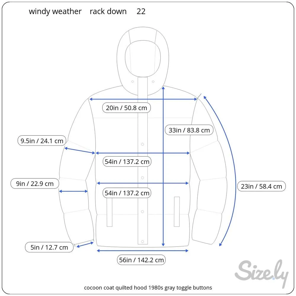 cocoon coat quilted hood 1980s gray toggle buttons Size undefined - Image 13