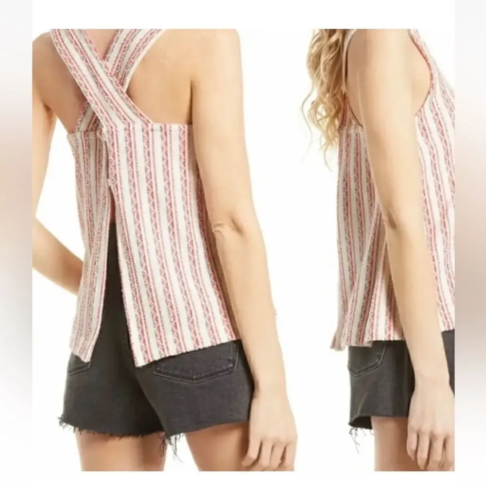 Madewell NWT Bouclé Stripe Cross-Back Tank Top Size XSmall style number AN429 - Image 2