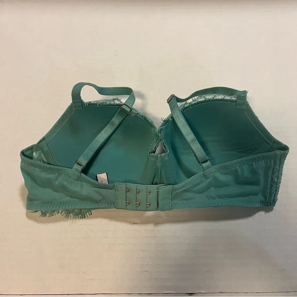 Victoria’s Secret Dream Angels Twinkle Lace Demi Bra in Arctic Green Sz 34D EUC - Image 4