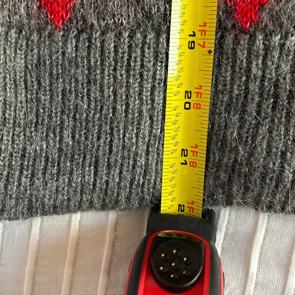 Zara Argyle Mohair Turtleneck Sweater with Ruffles, clueless preppy, academia SM - Image 7