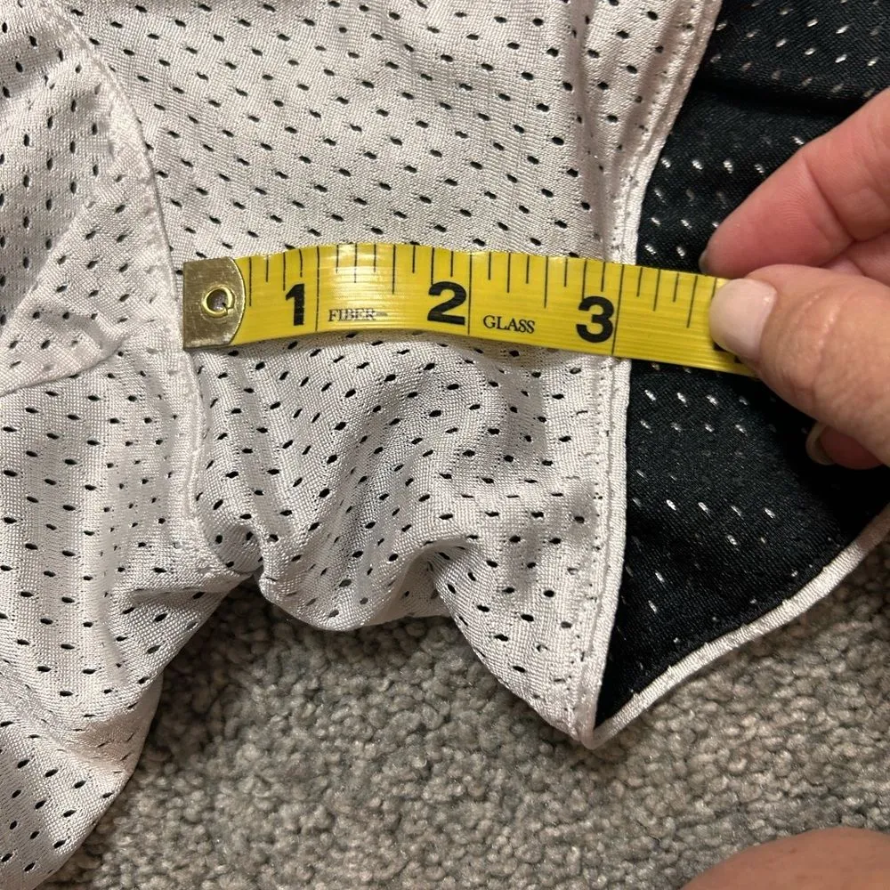 Adidas Black and White Mesh Reversible Running Shorts size Medium - Image 9