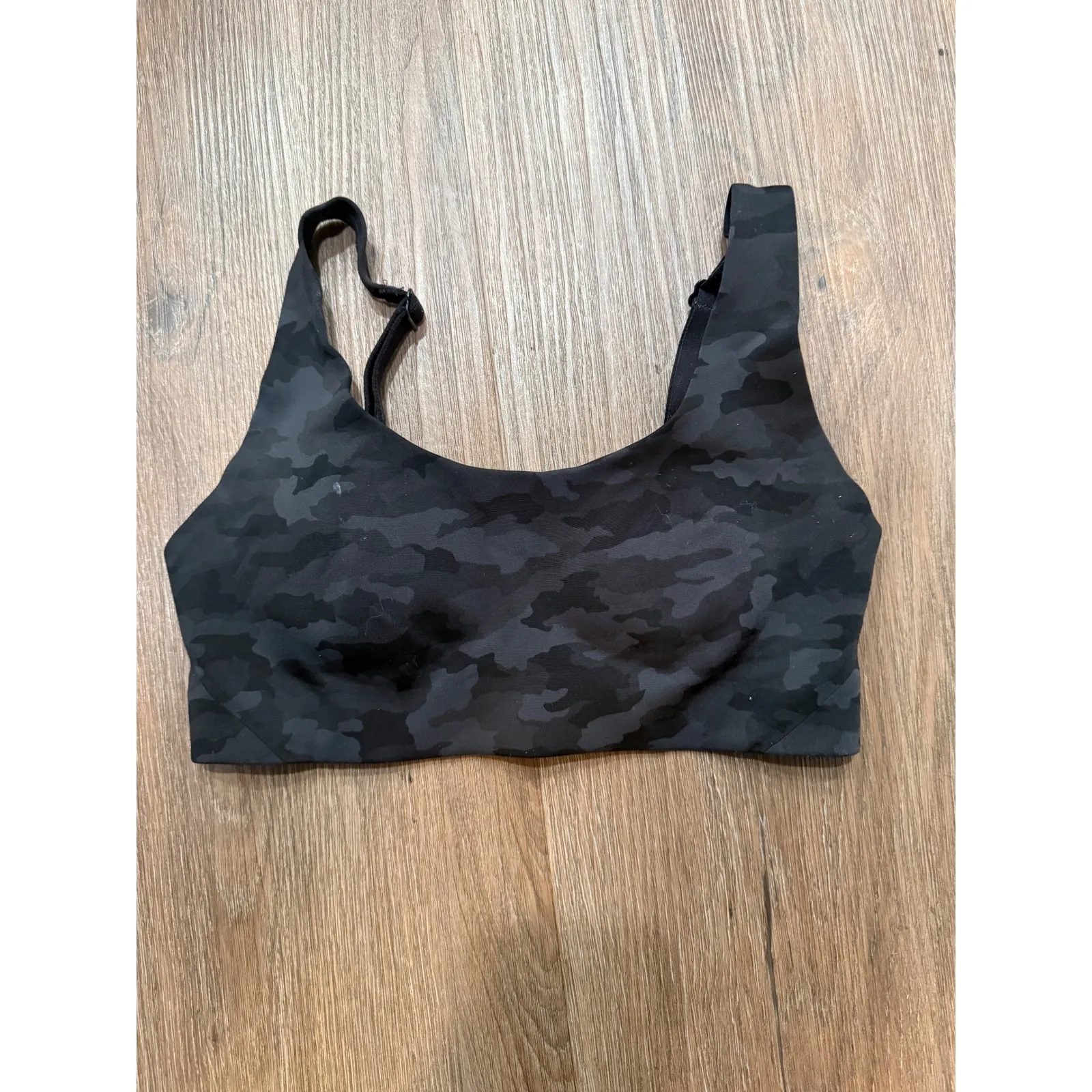 Lululemon Black Camo Adjustable Sports Bra High Support Workout Fitness Women - Image 3