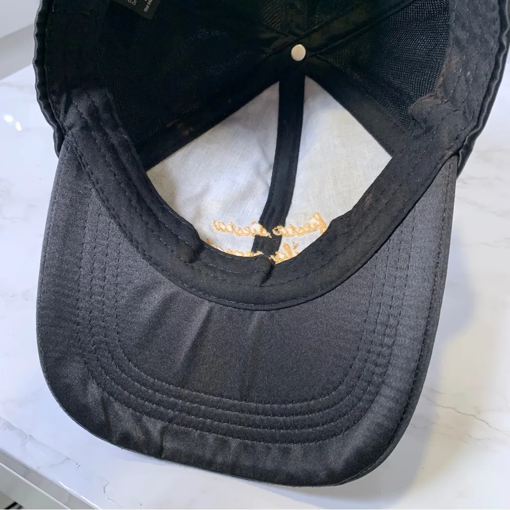 Fiesta Siesta Tequila Repeat Embroidered Black Satin Structured Baseball Cap - Image 10