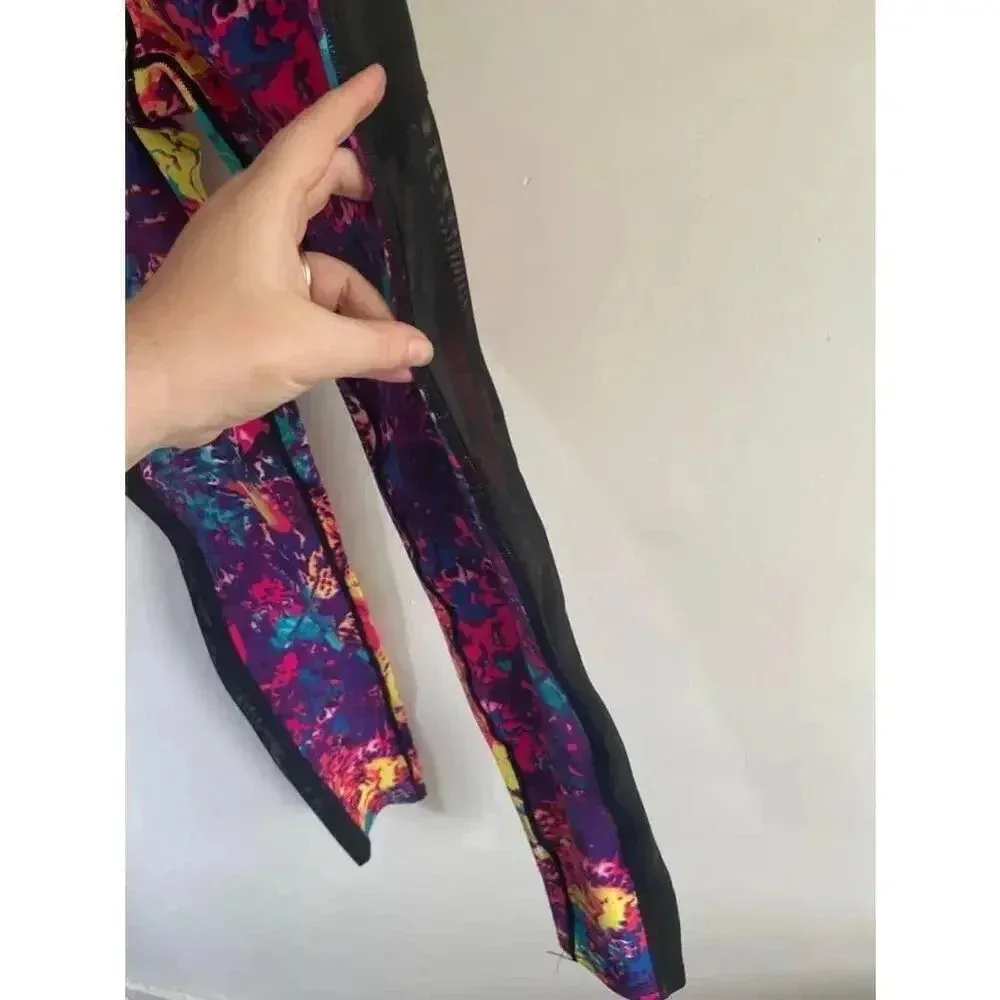NWT Women's‎ PopFit Multicolor Leggings Size S Yoga Pants 0305 Black - Image 3