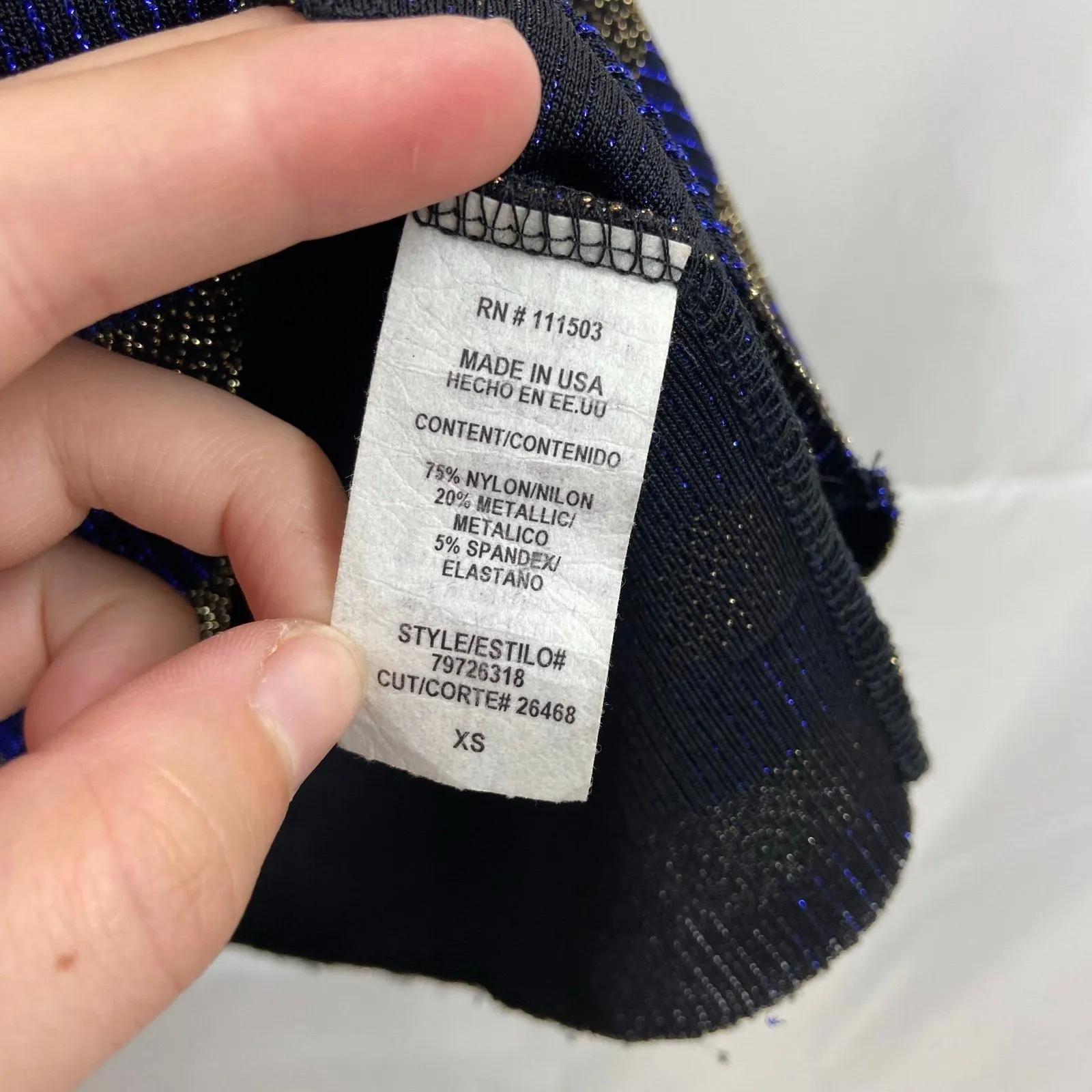 Lily White women's blue gold metallic‎ knit lightweight tank top stretch casual - Image 5