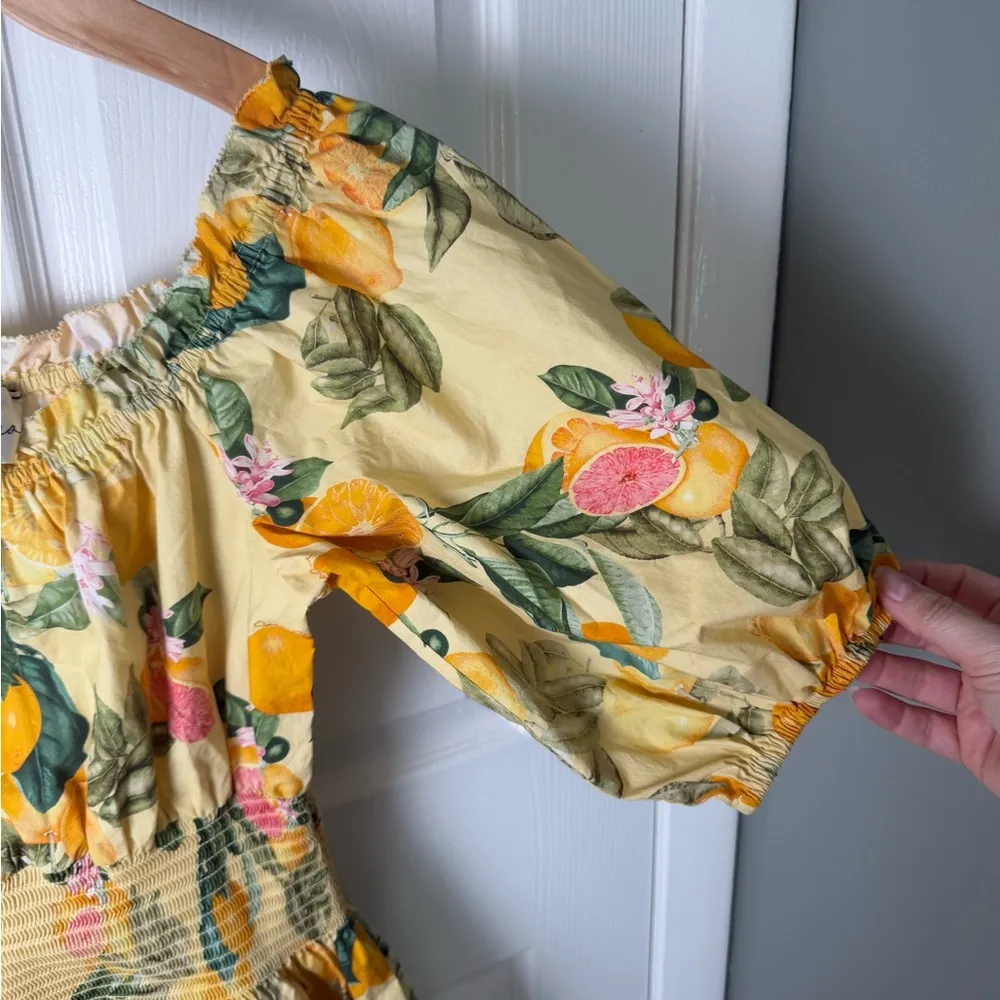 Cara Cara Sally Banana Cotton Poplin Mini Dress S Yellow - Image 4