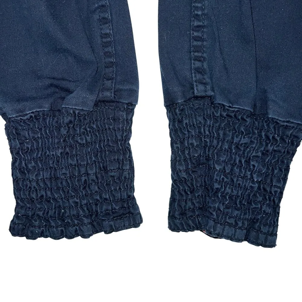 Desigual Navy Blue Jogger Jeans Flower Graffiti Size 30 - Image 6