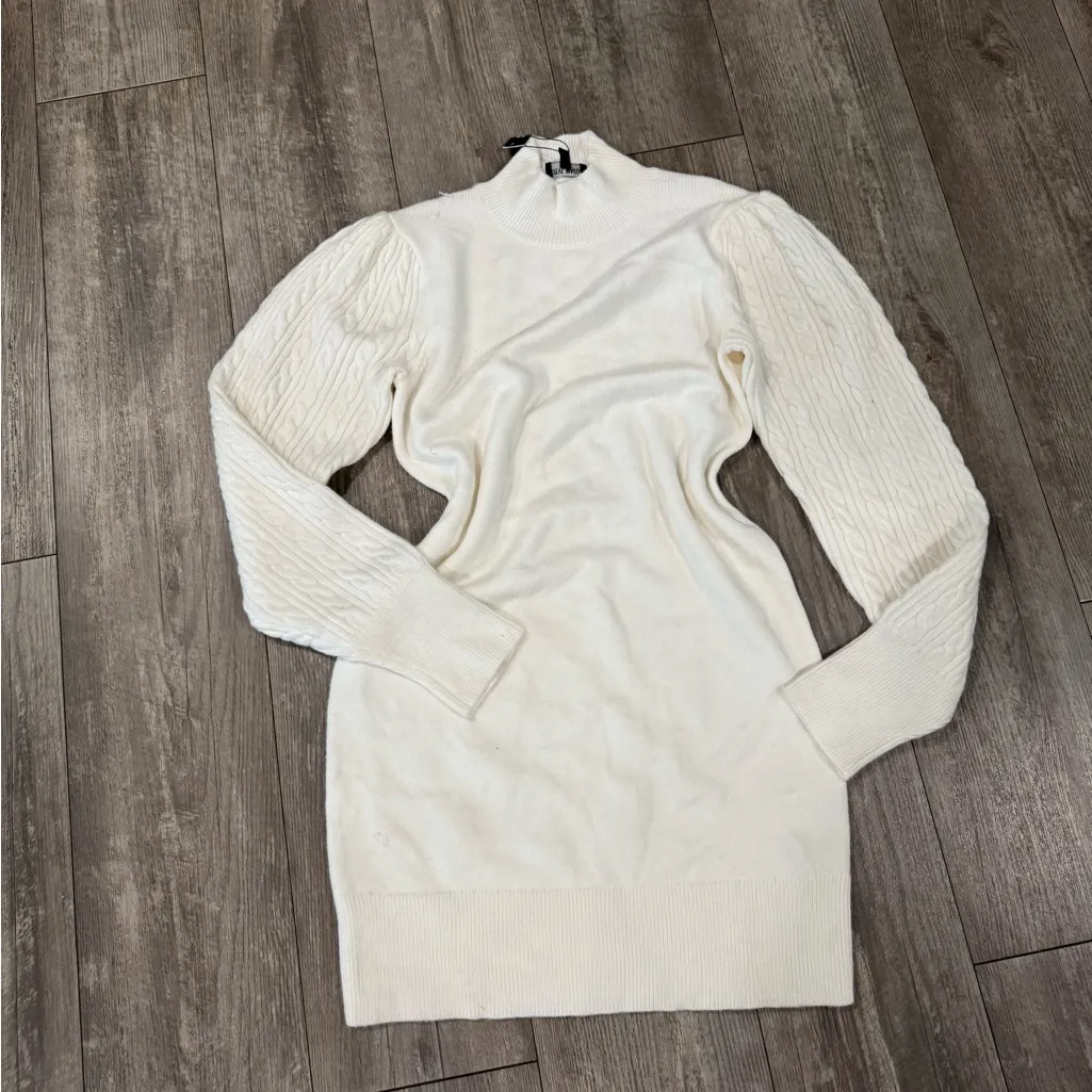 Steve Madden White Long Sleeve Sweater Dress - Image 6