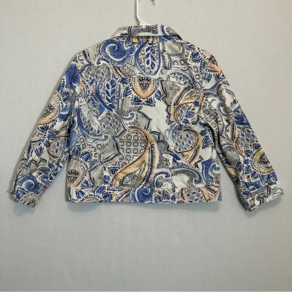 Chico’s Women’s Jacket Paisley Pattern Cotton Size 1 or Size S - Image 7