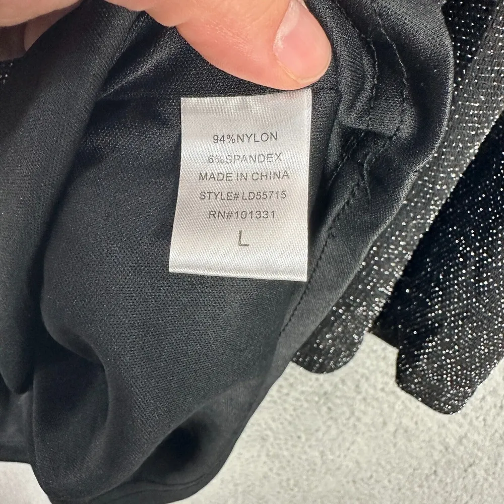 Charlotte Russe Mini Dress Women L Metallic Black Partywear Night Out Y2K Glam‎ - Image 7