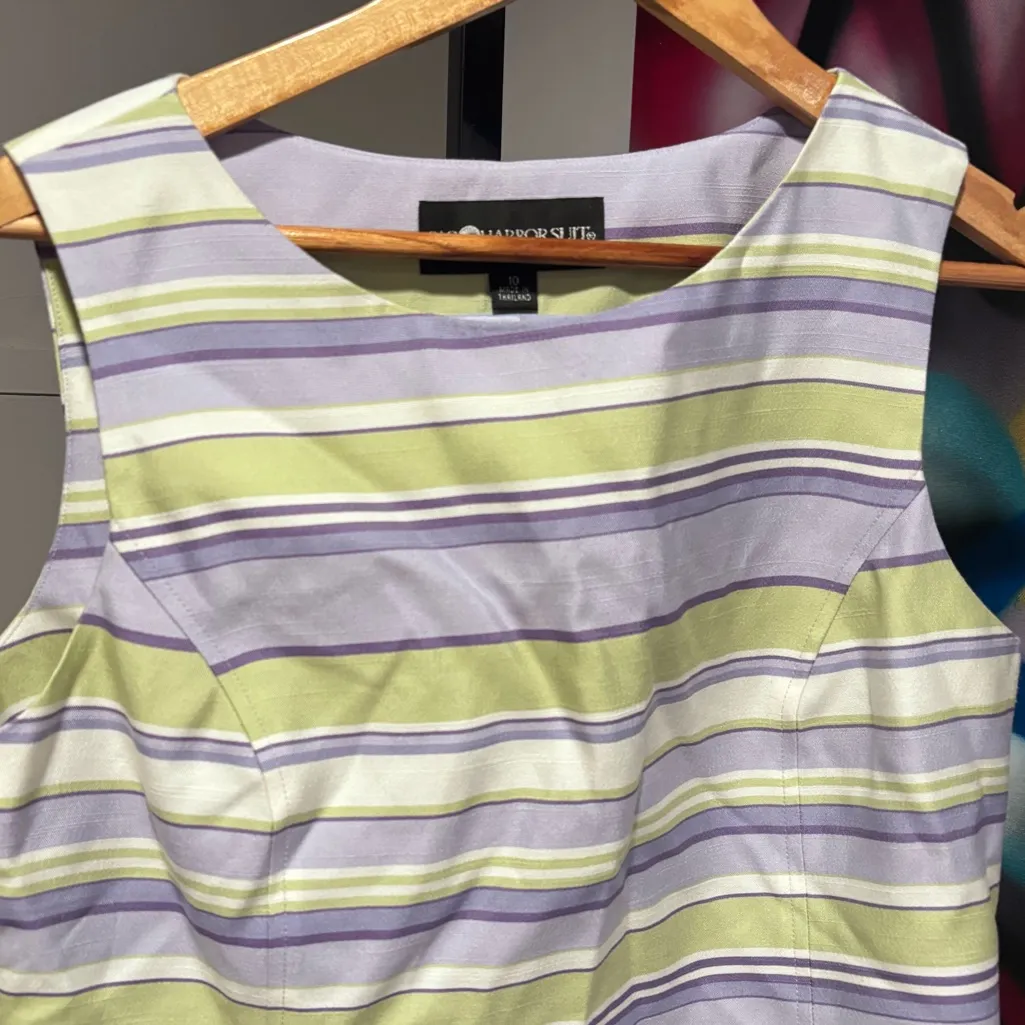 Sag Harbor Striped Purple Suit top Blouse Size 10 - Image 11