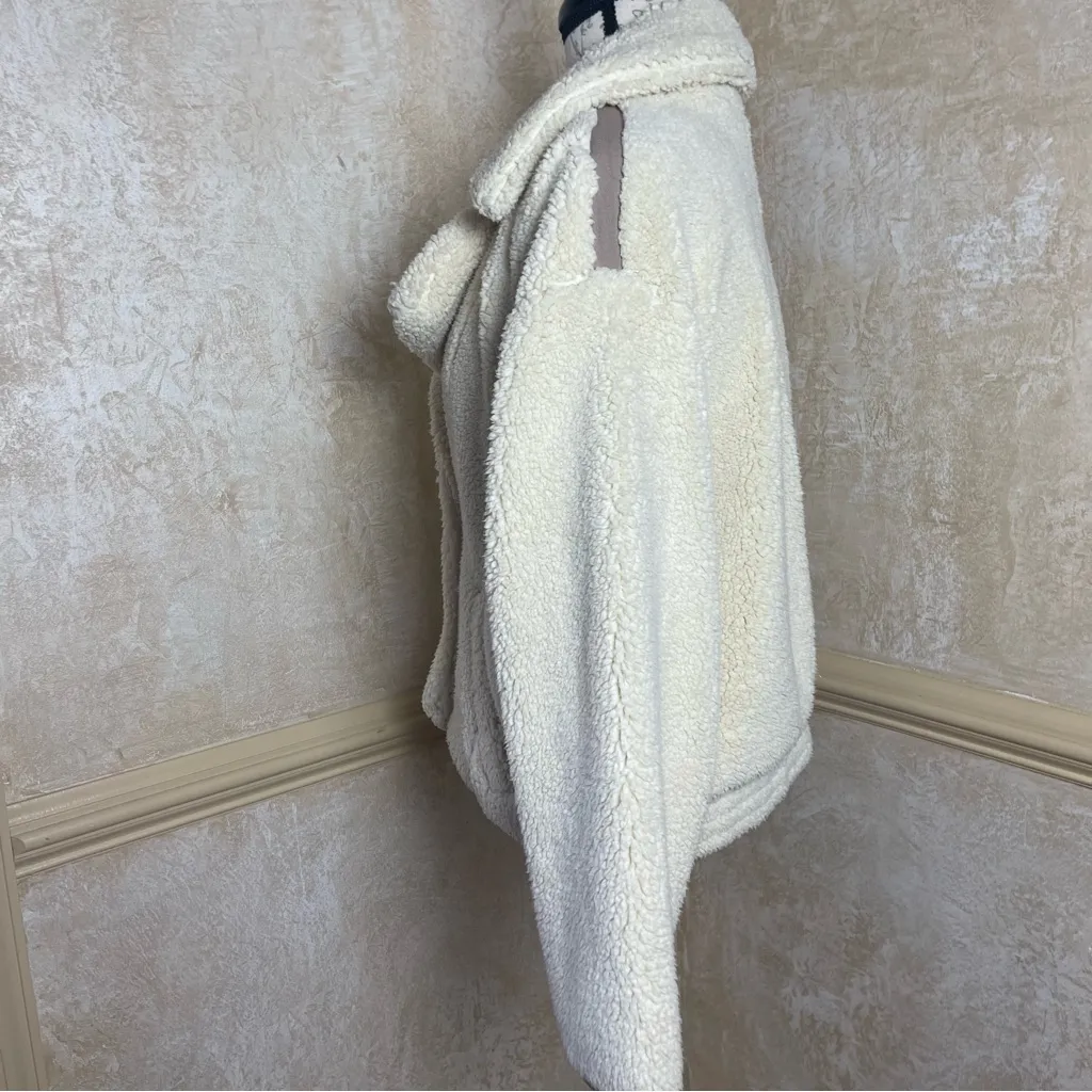 Free People Joplin Cozy Faux Sherpa Fur Jacket in Ivory Winter snow cozy Size S - Image 5