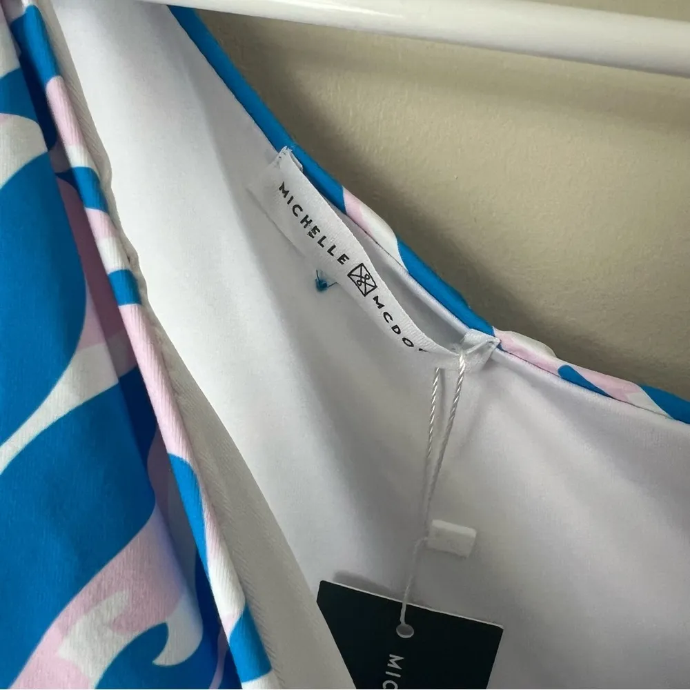 Michelle Mcdowell Women’s Floral Blue Mia One Shoulder One Piece Swimsuit Small - Image 6