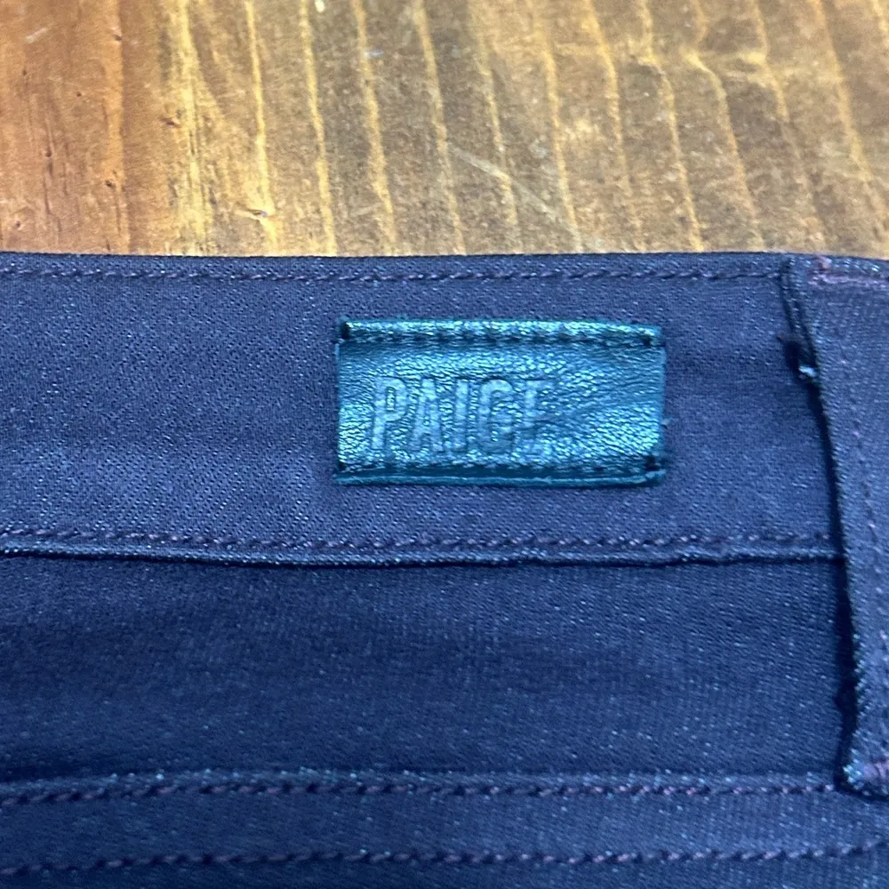 Paige Skinny Jeans Pants with Ankle Zippers Zip Deep Purple Womens 27 Verdugo - Image 4