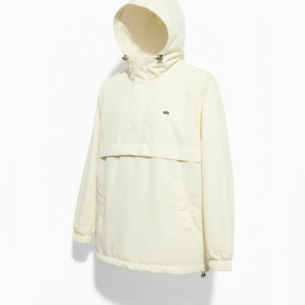 Nils Skiwear Ivory Hooded Anorak Jacket Size 6 Lightweight Windbreaker Casual White - Image 2