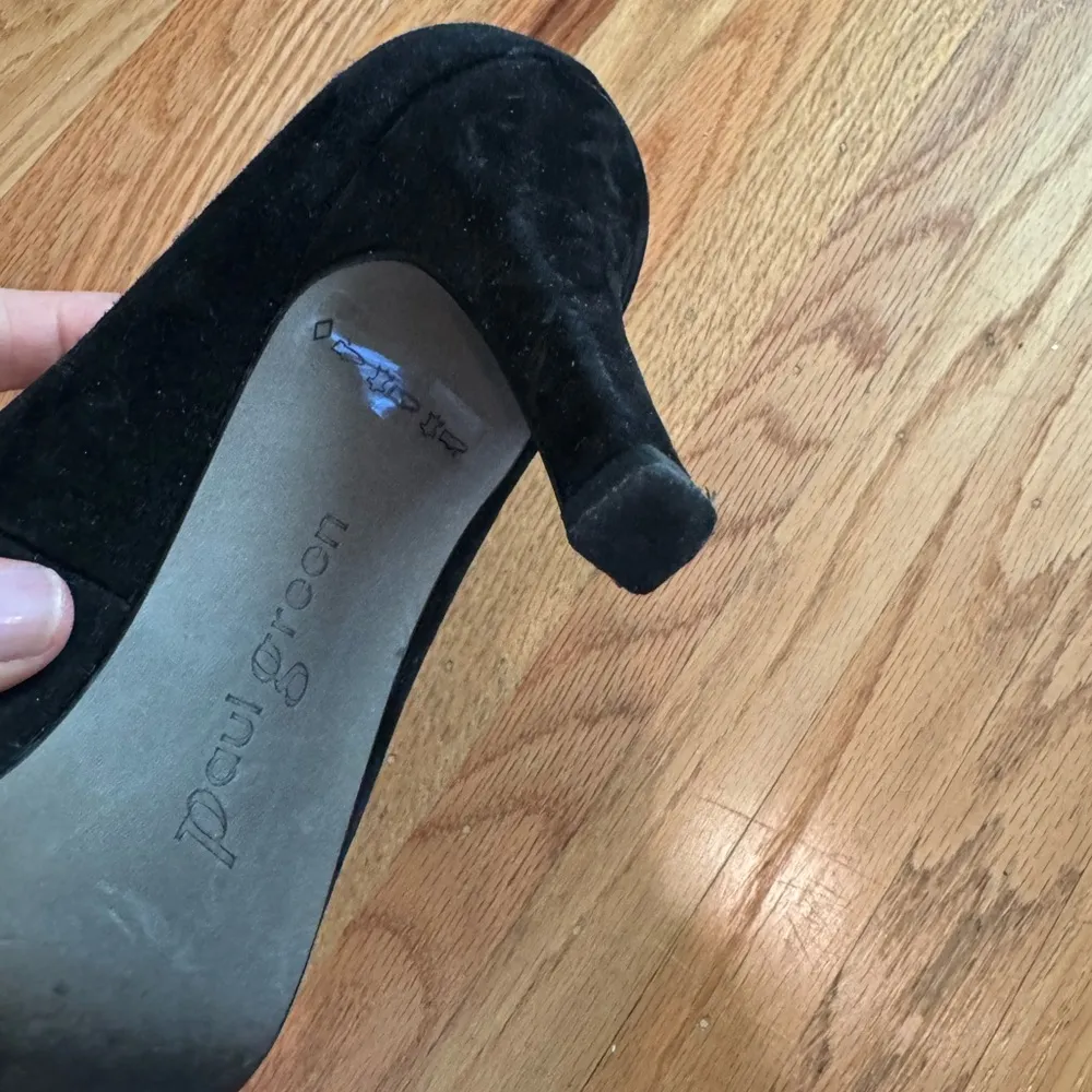 Paul Green Womens Sz 38 Black Velvet Suede 3" Pointed Pumps Removable Accent Bow - Image 8