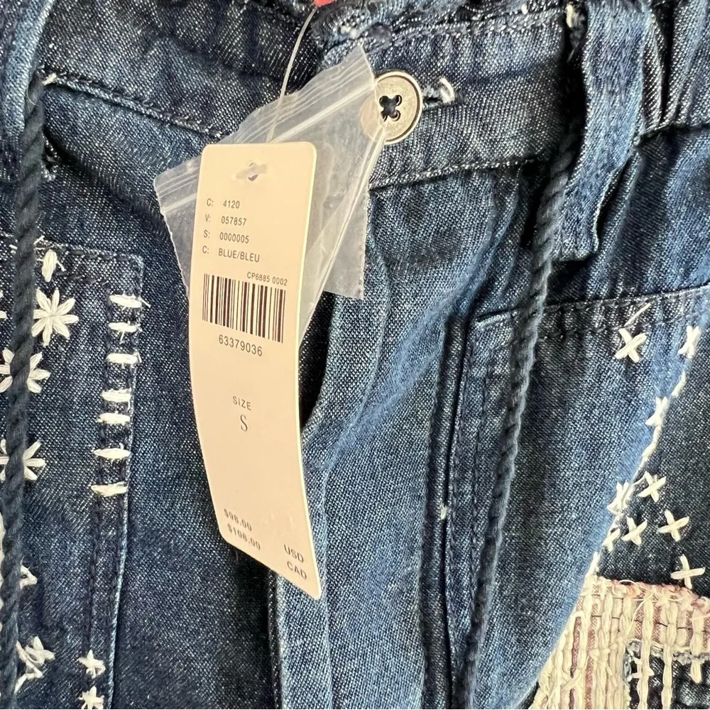 Pilcro  Women’s Denim Embroidered Patchwork Drawstring Skirt - Image 7