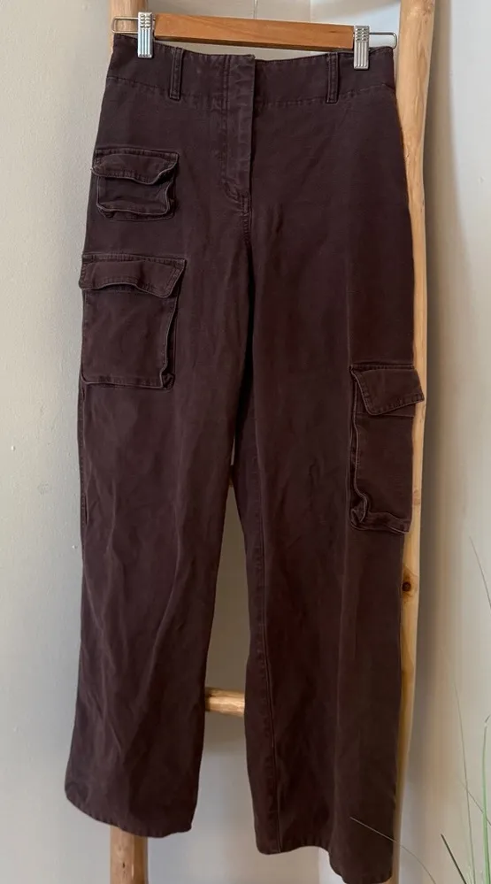 WILFRED FREE ARITZIA COCOA WIDE LEG WOMENS 0 Cargo Pants - Image 1