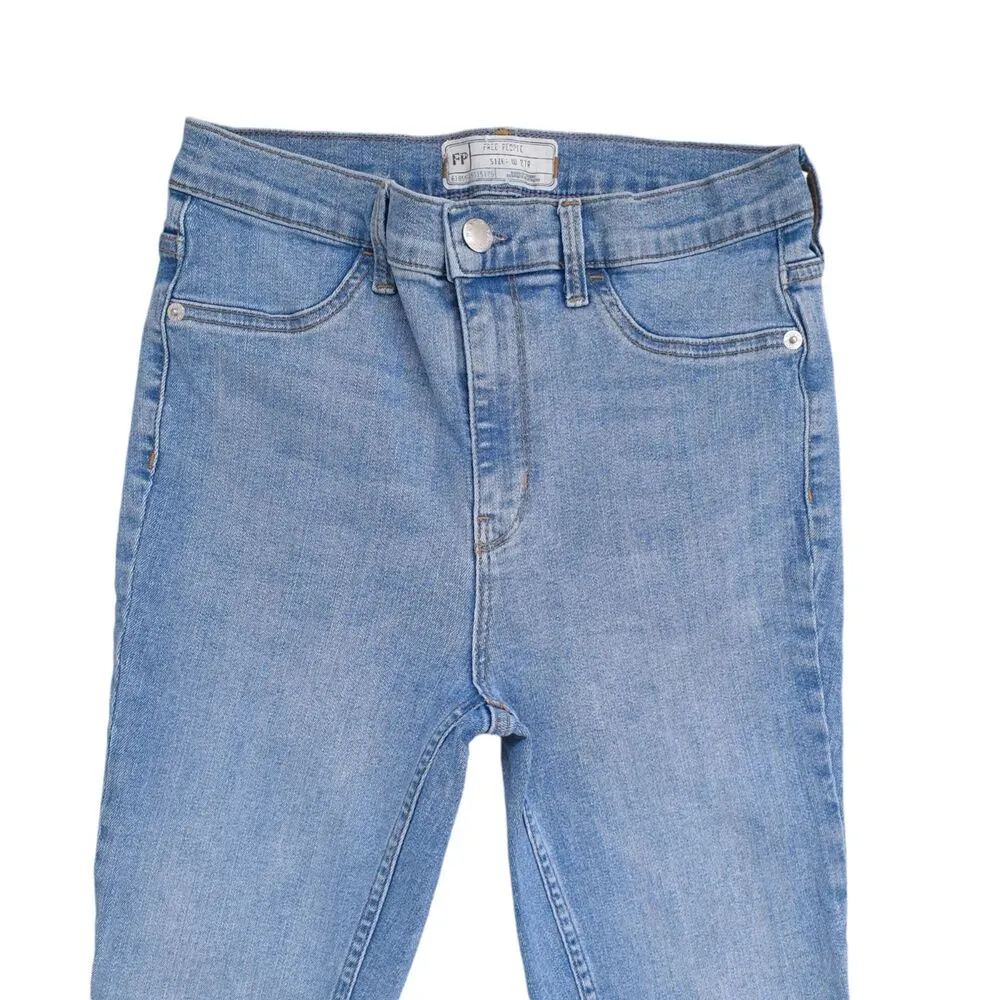 Free People Skinny Jeans Womens 27 Blue Denim Light Wash Straight Leg - Image 3