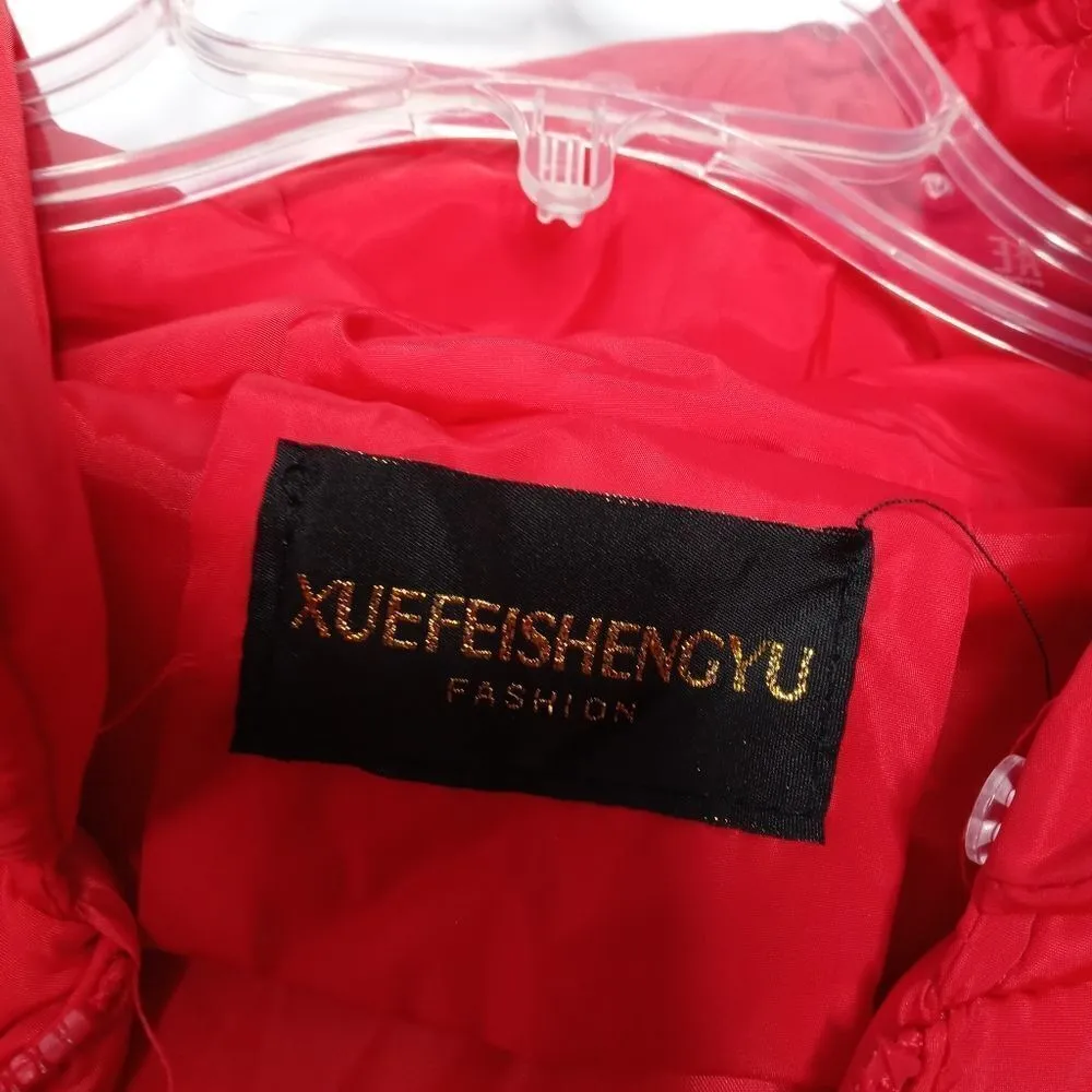 Red puffer coat with hoodie Red Size undefined - Image 7