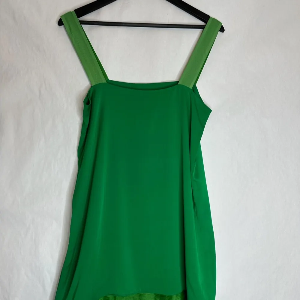 Green Tank Silk Mini Dress / Top Size Medium | Vintage Y2K - Image 8