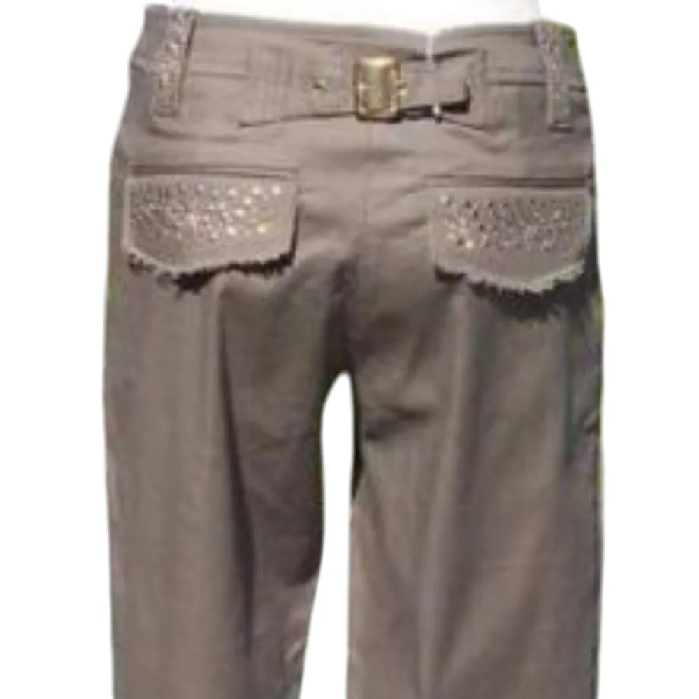 Cache Embellished Zipper Ankle Adjustable Self Belt Pant Jean New Stretch $118 - Image 6